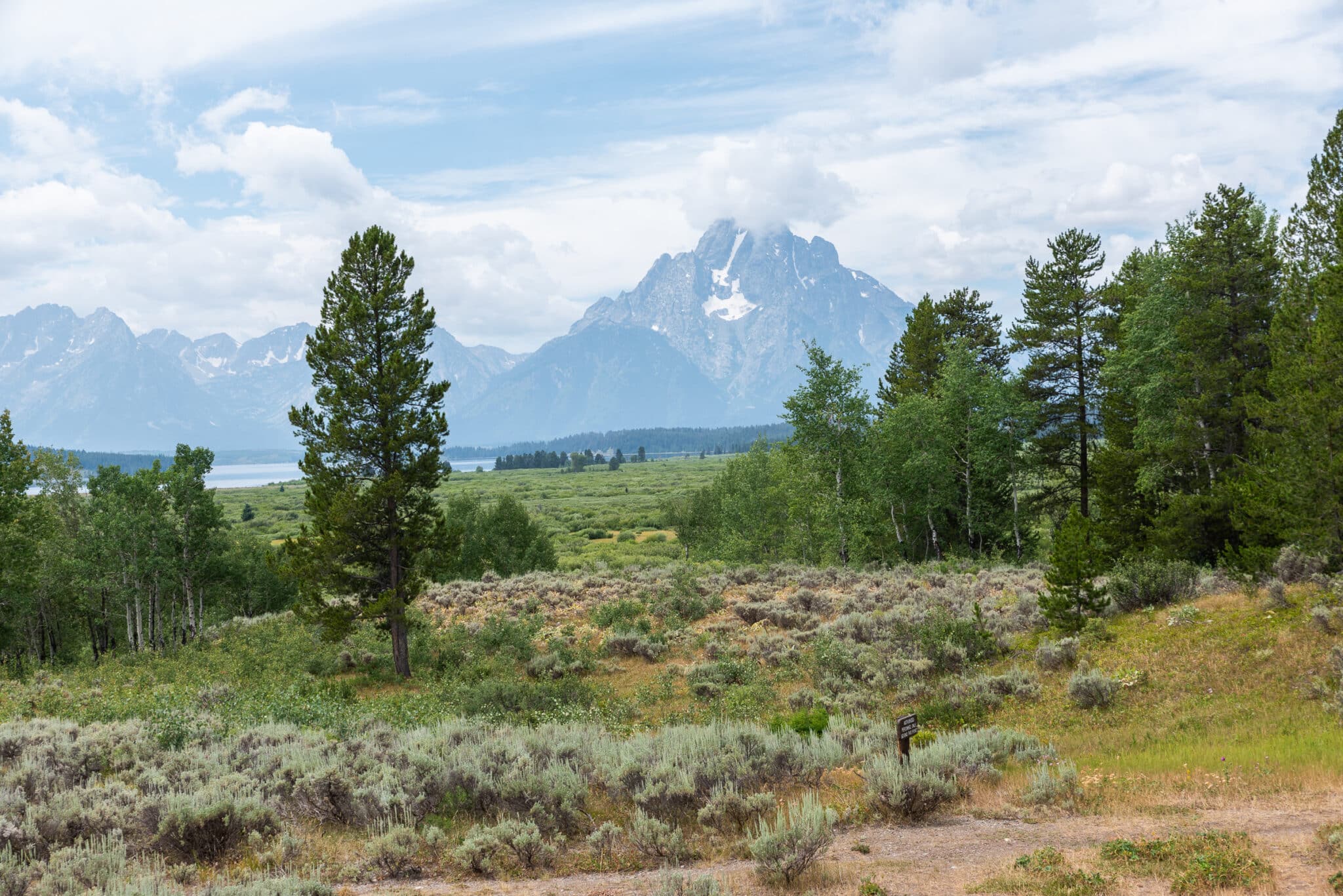 view of the Teton range from our room at Jackson Lake Lodge