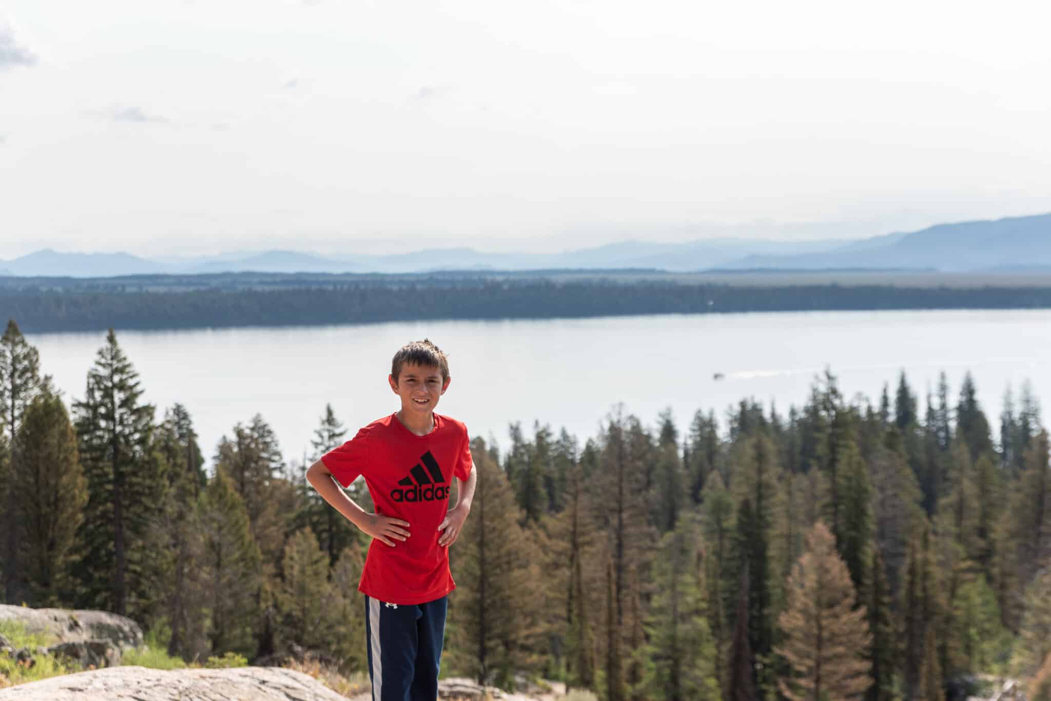 my son at Inspiration Point by Jenny Lake