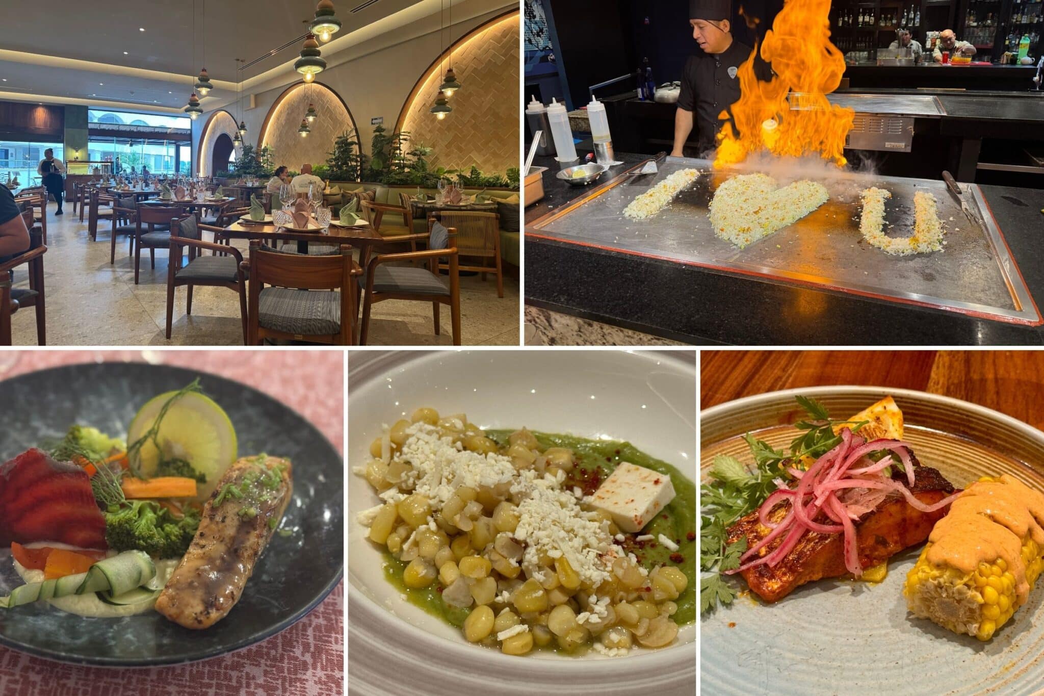 some of the food and restaurants at hard rock riviera maya