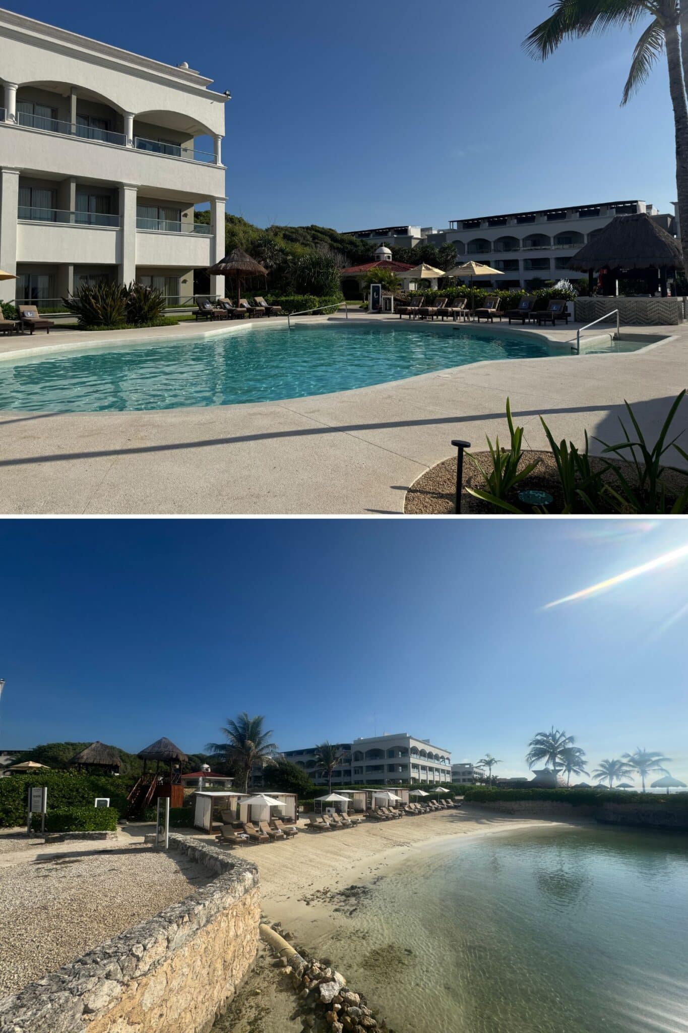 pool and beach area at the Heaven adults only side of Hard Rock Riviera Maya