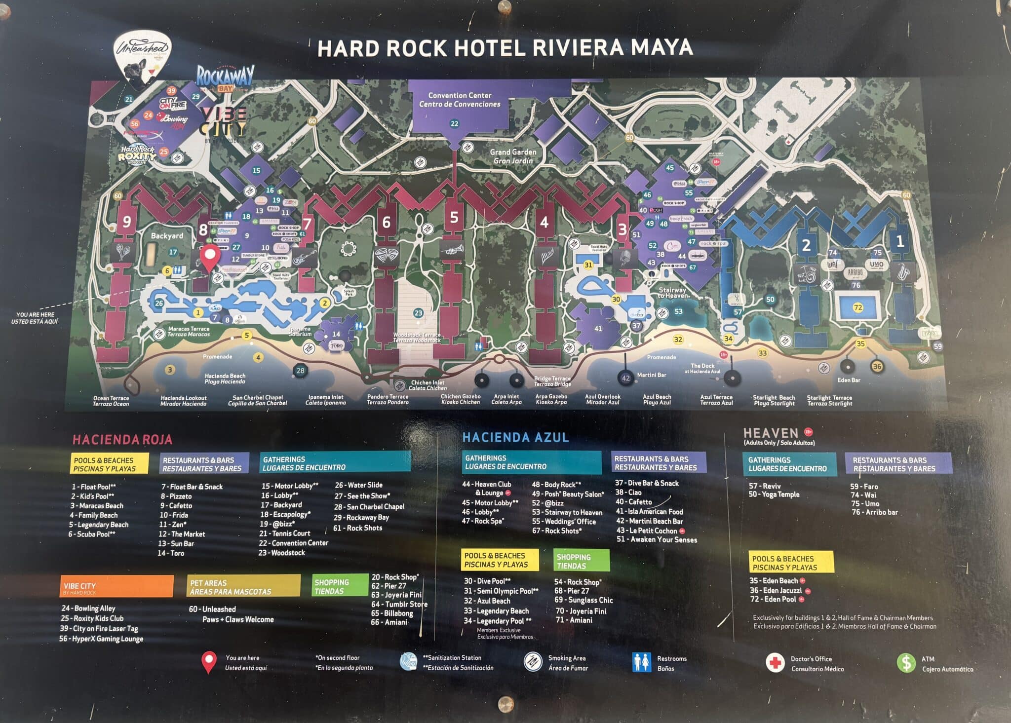 map of hard rock riviera maya resort in cancun area