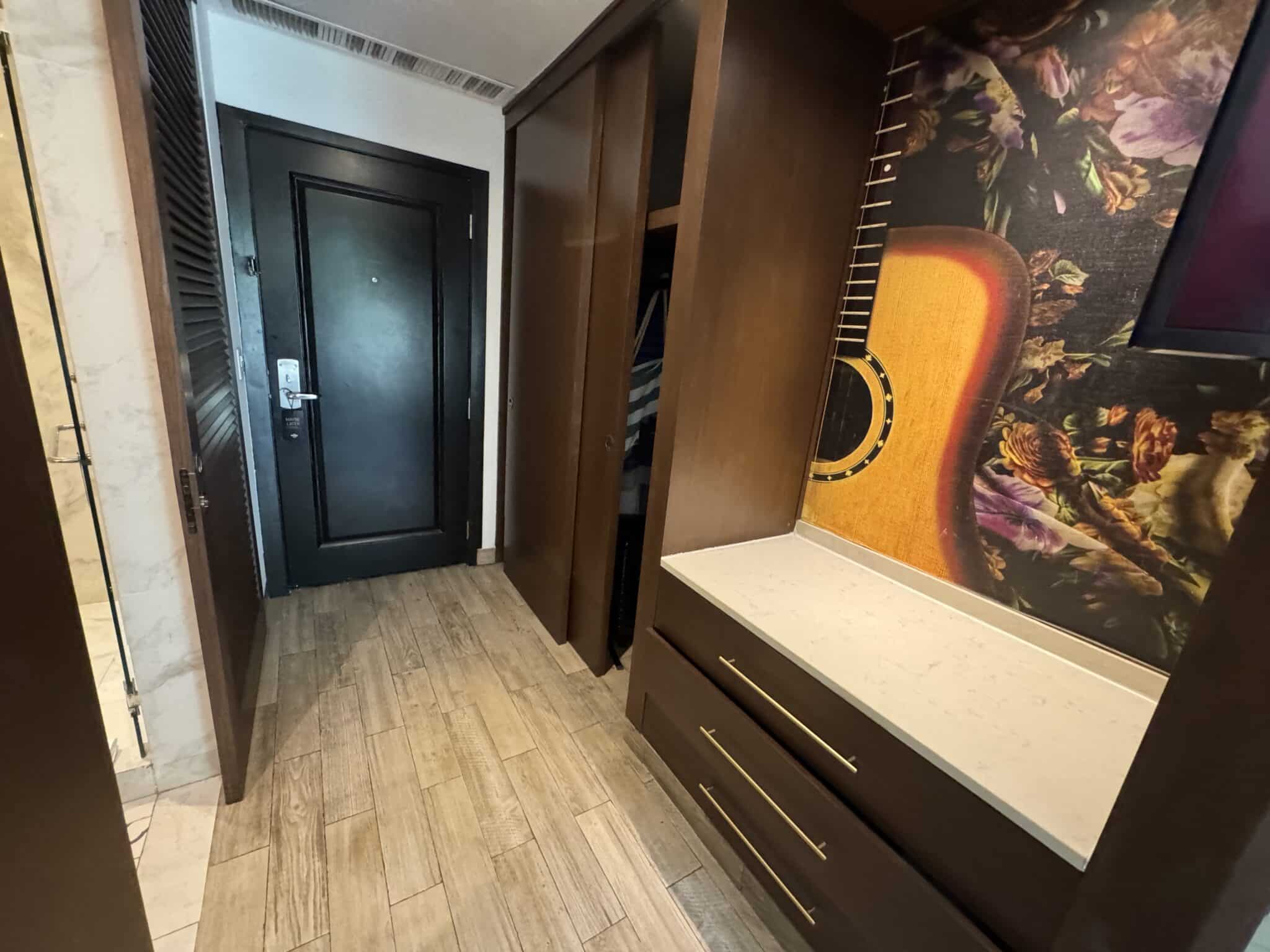 storage space in our room at Hard Rock Riviera Maya