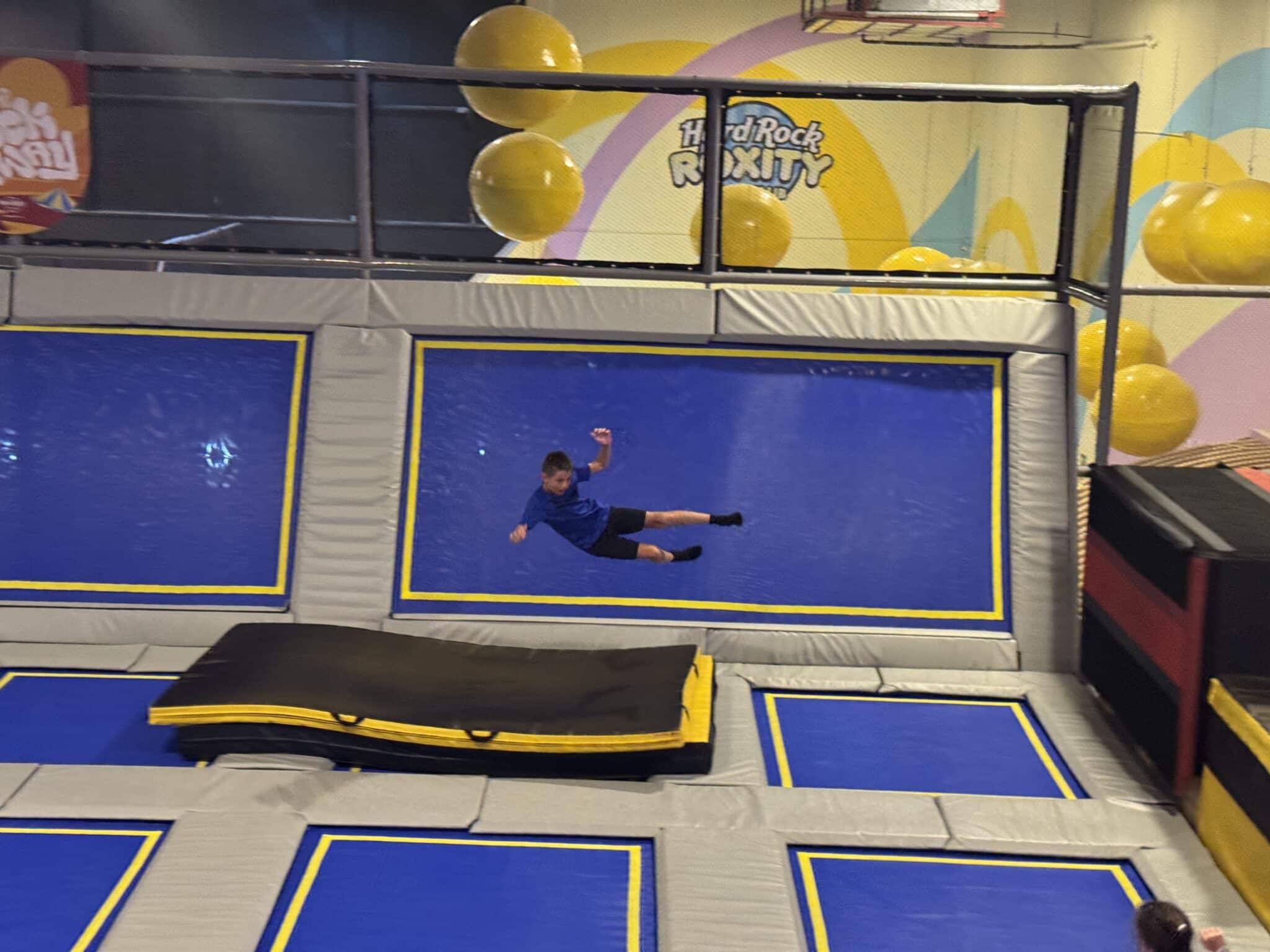 the trampolines at vibe city at hard rock riviera maya