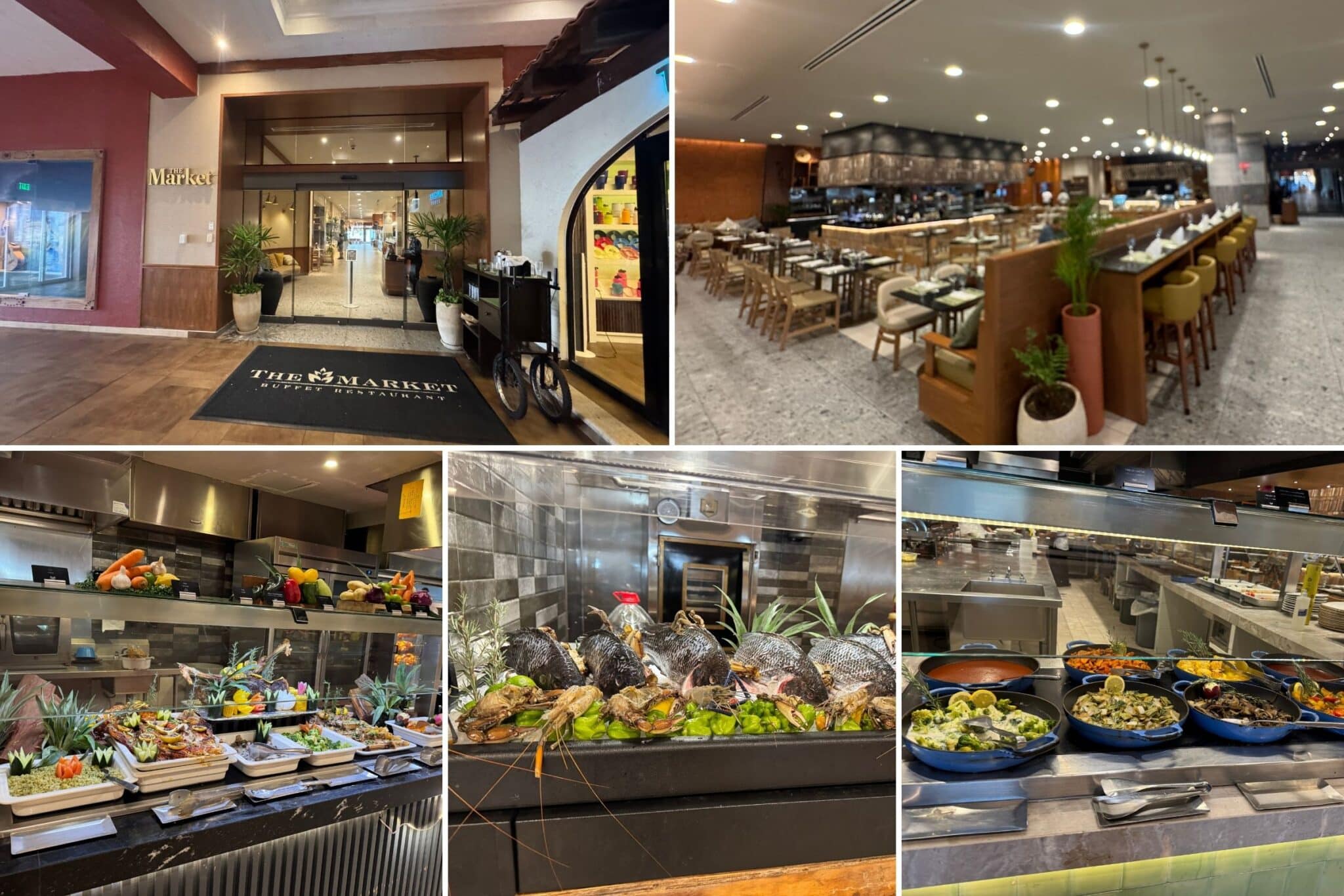 the Market Buffet restaurant and some of the food options