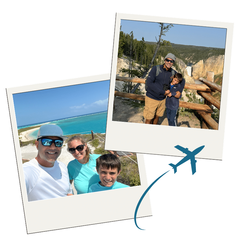 polaroid style photos of us on vacations