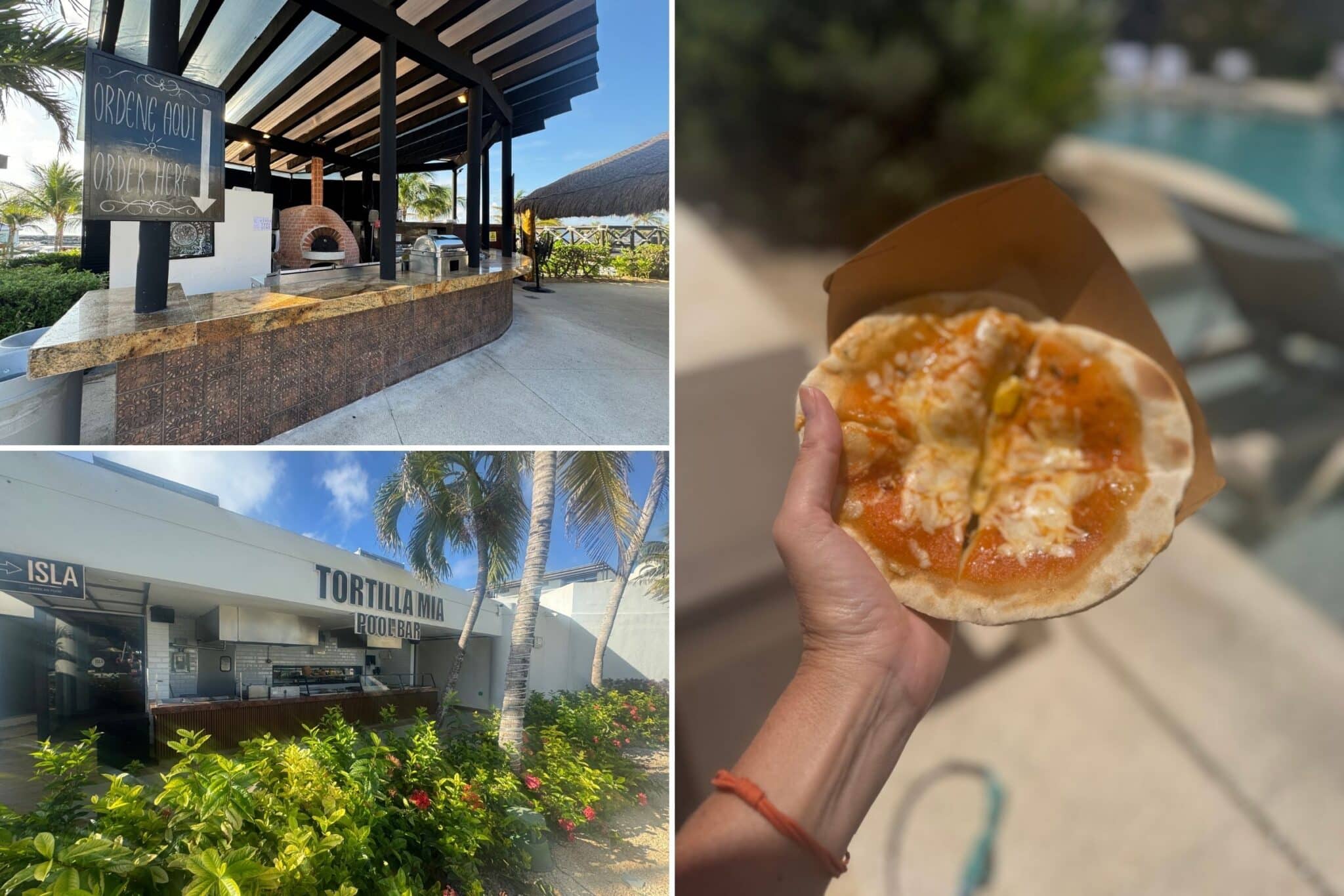food options by the pool at Hard Rock Riviera Maya