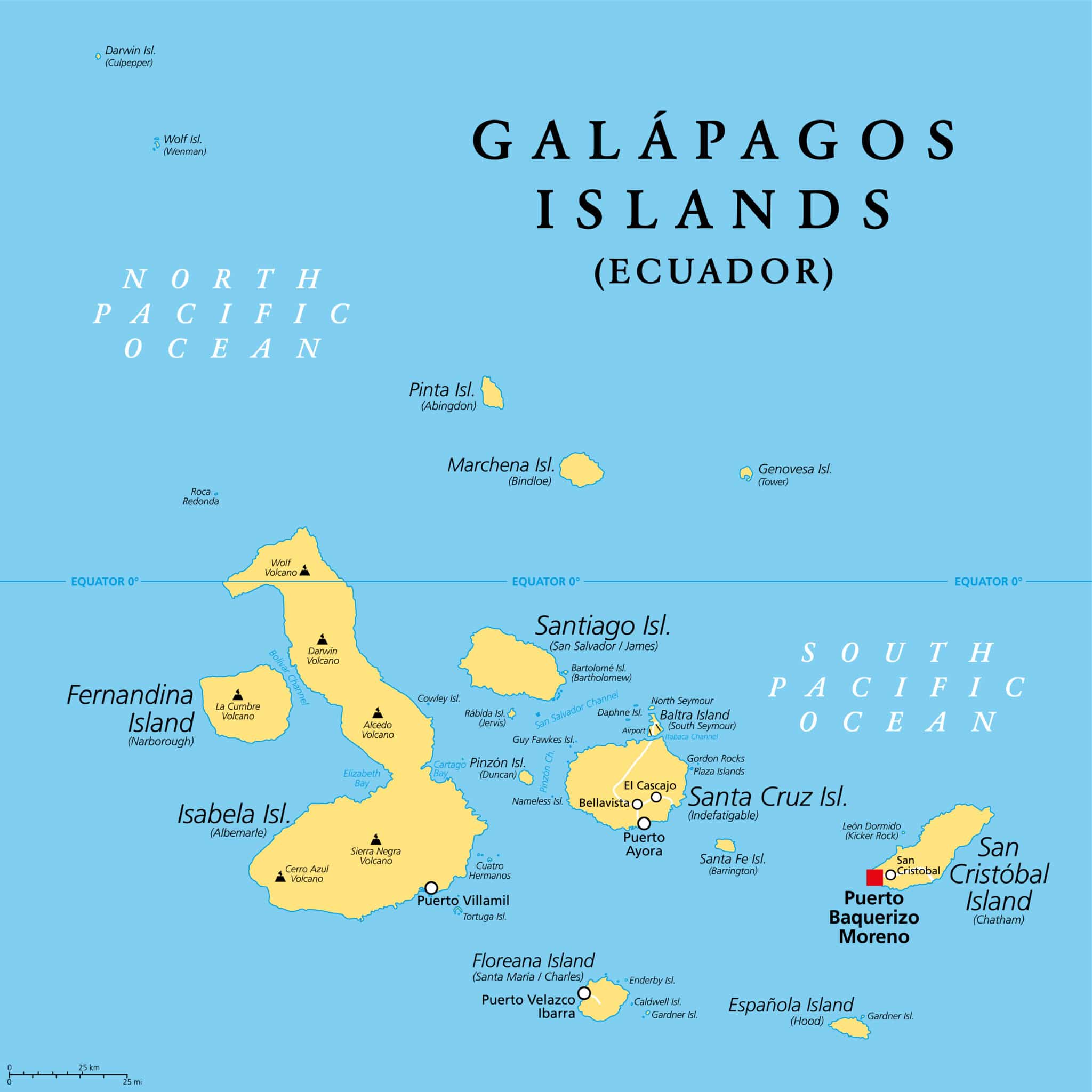 map of the galapagos islands