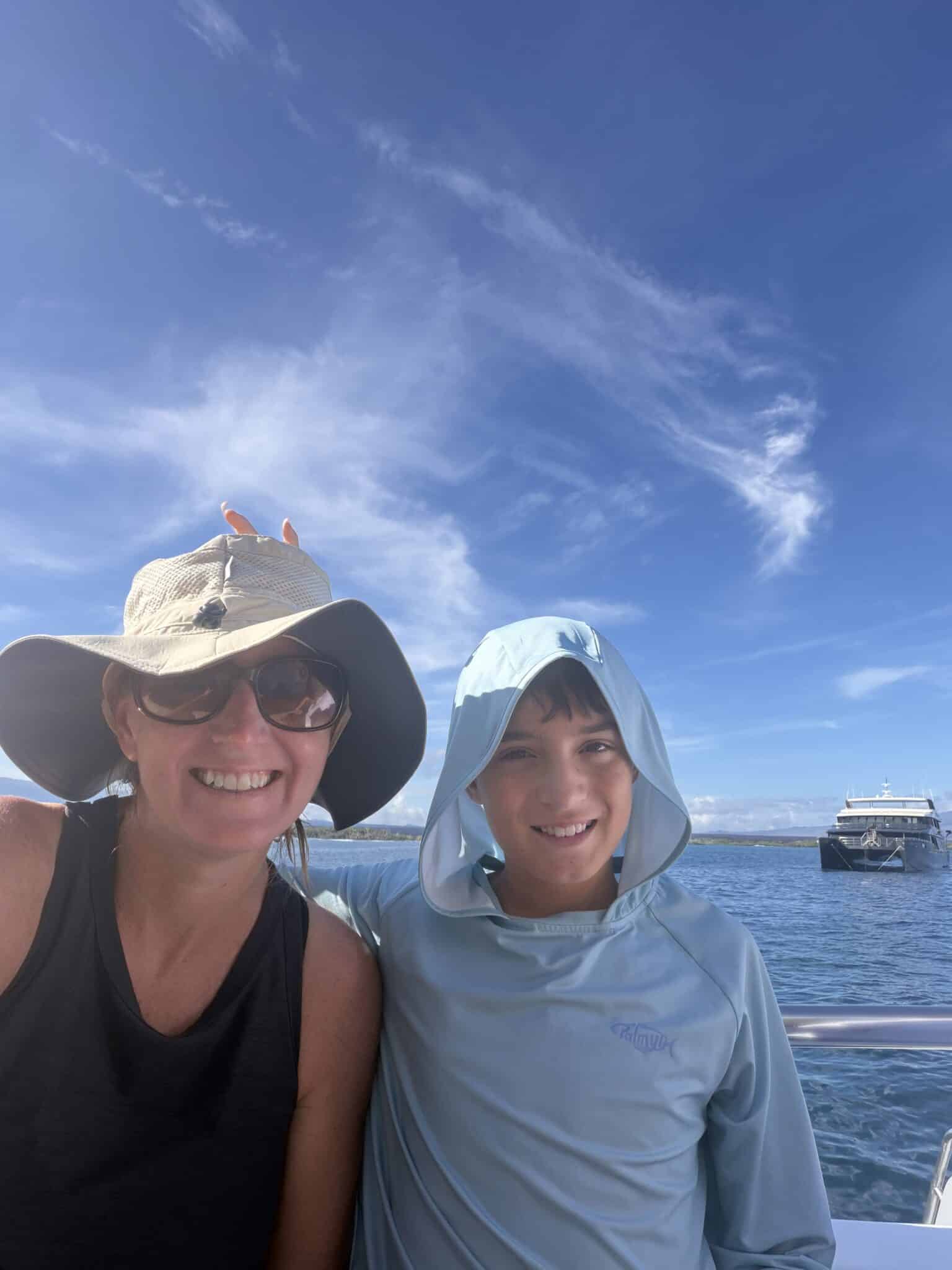 me and my son in the galapagos