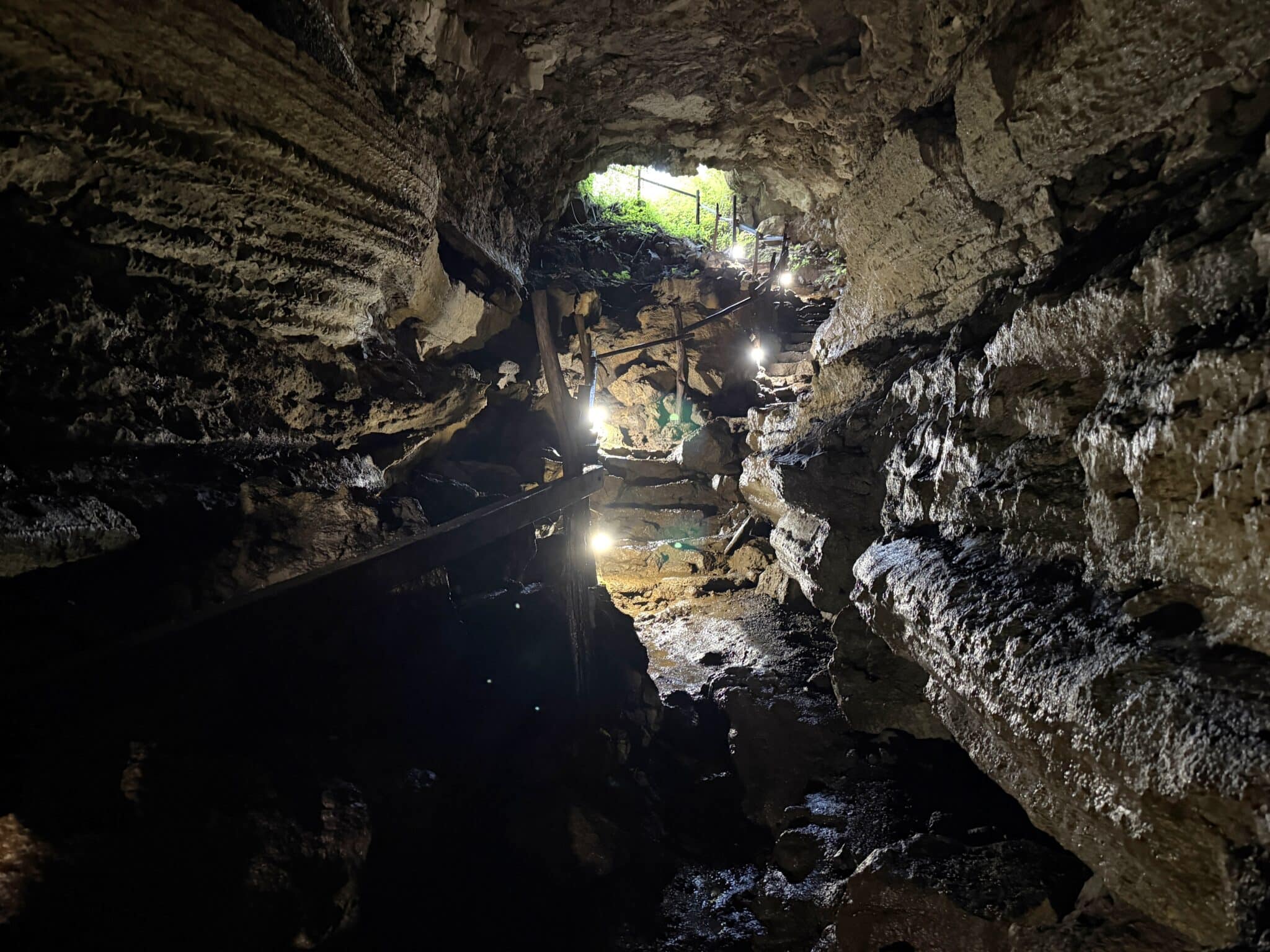 lava tunnel at el chato in galapagos