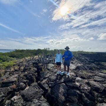 my family hiking in the galapagos