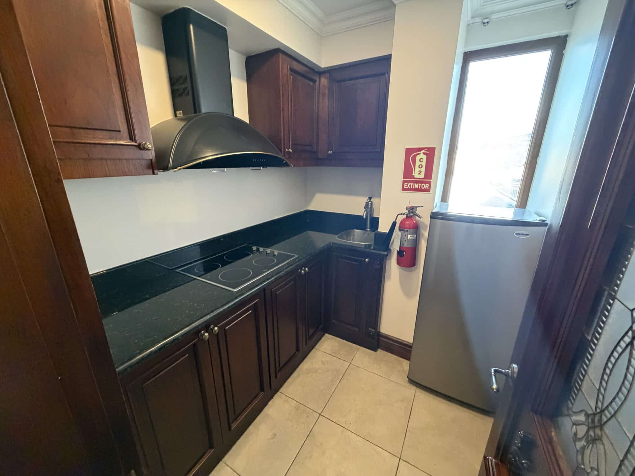 kitchen in the presidential suite at hotel plaza grande in quito