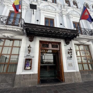 entrance to Hotel Plaza Grande in Quito