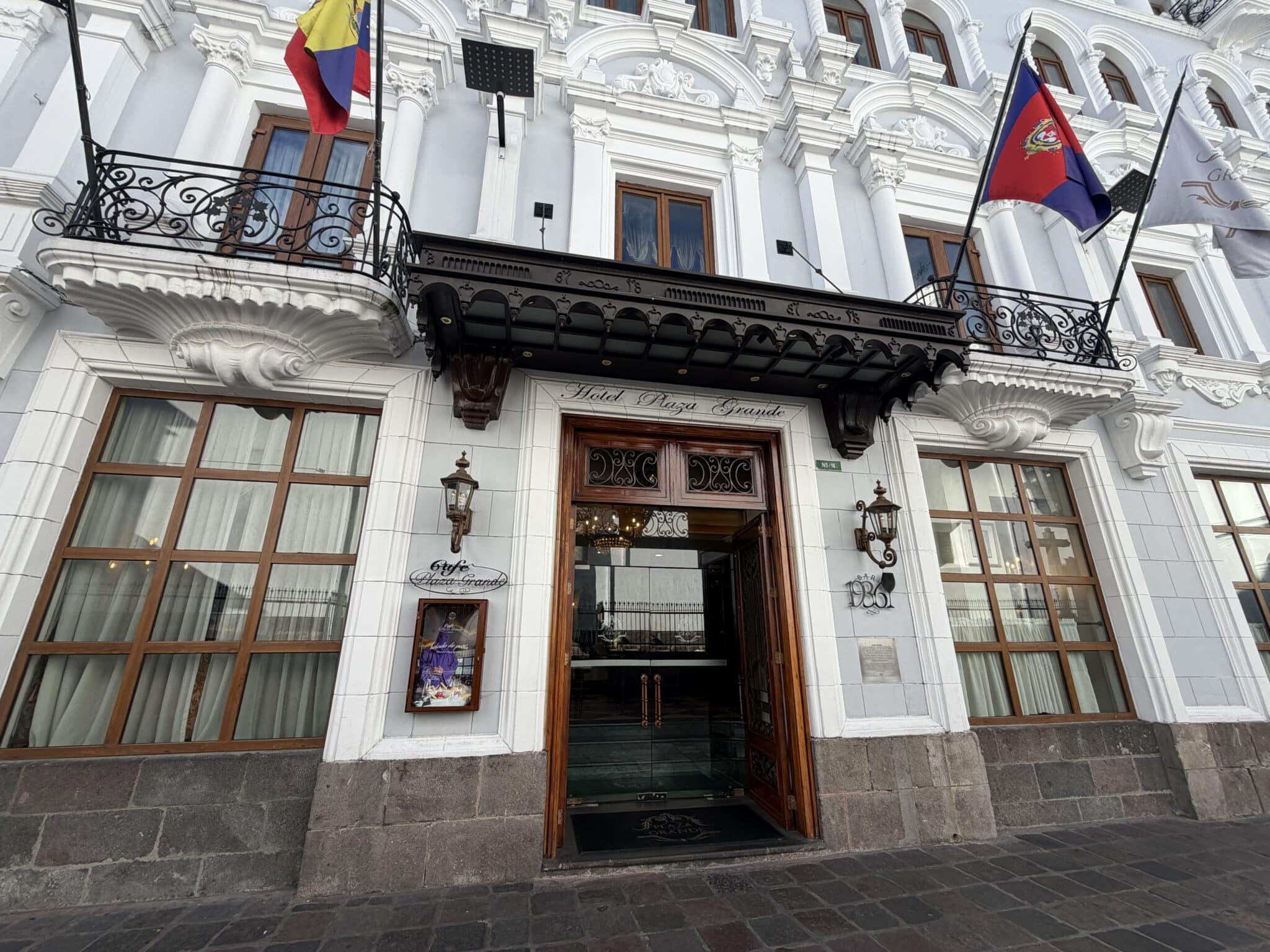 entrance to Hotel Plaza Grande in Quito