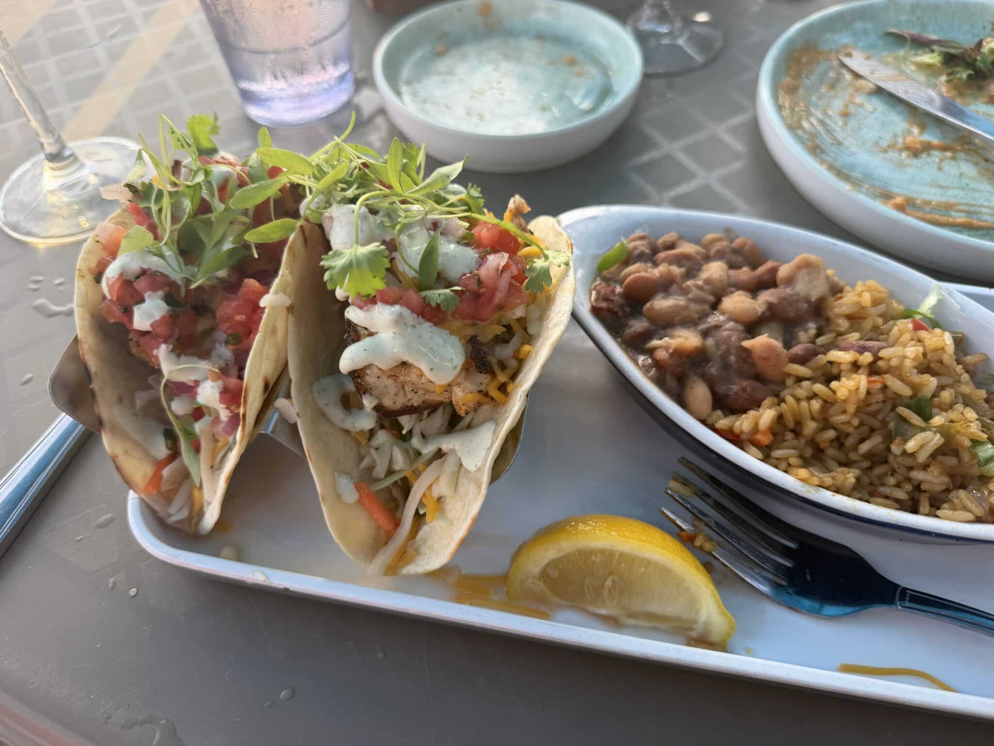 fish tacos at Sandbar in Anna Maria