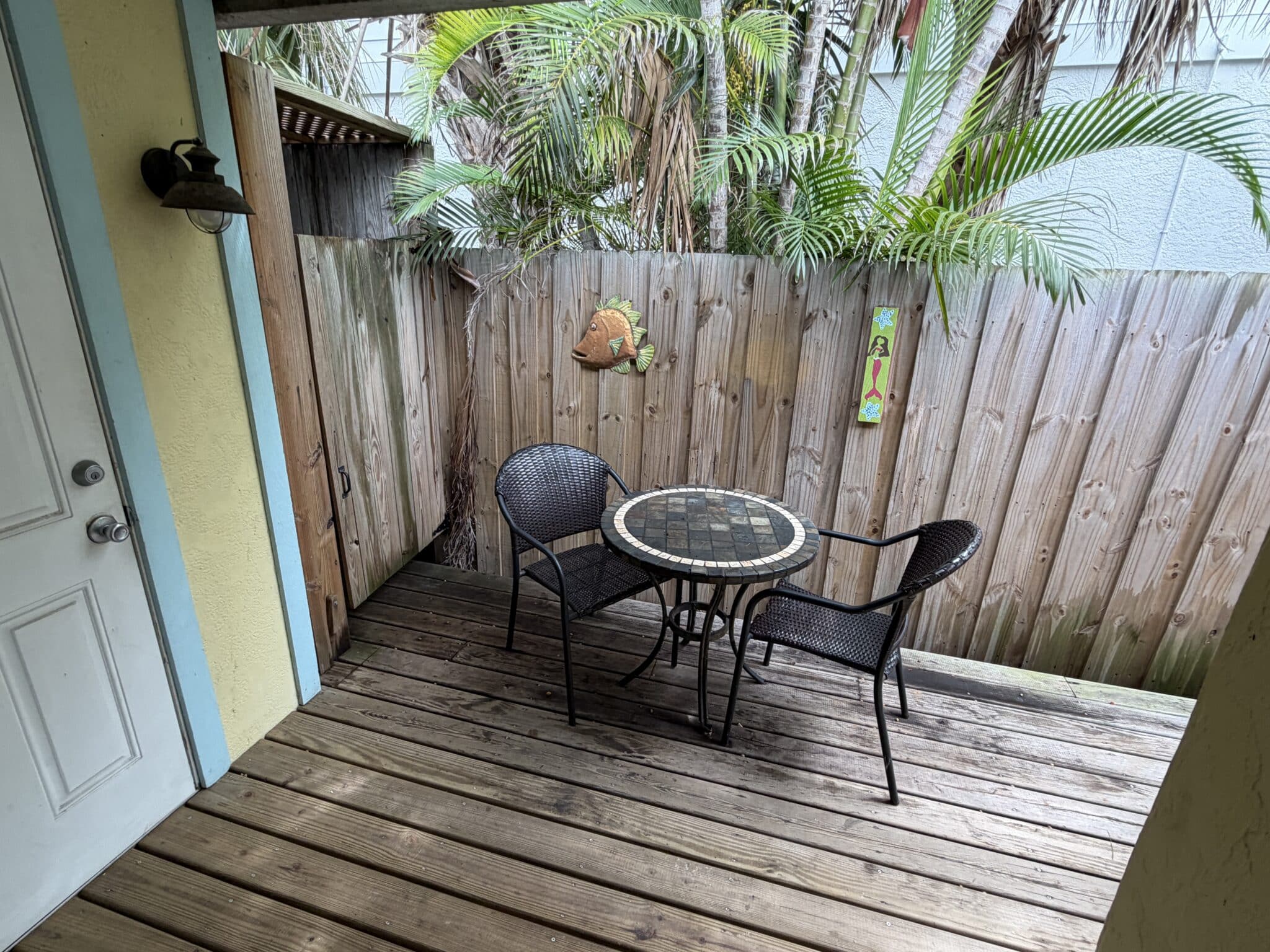 the deck on our rental at Sand and Sea in Anna Maria