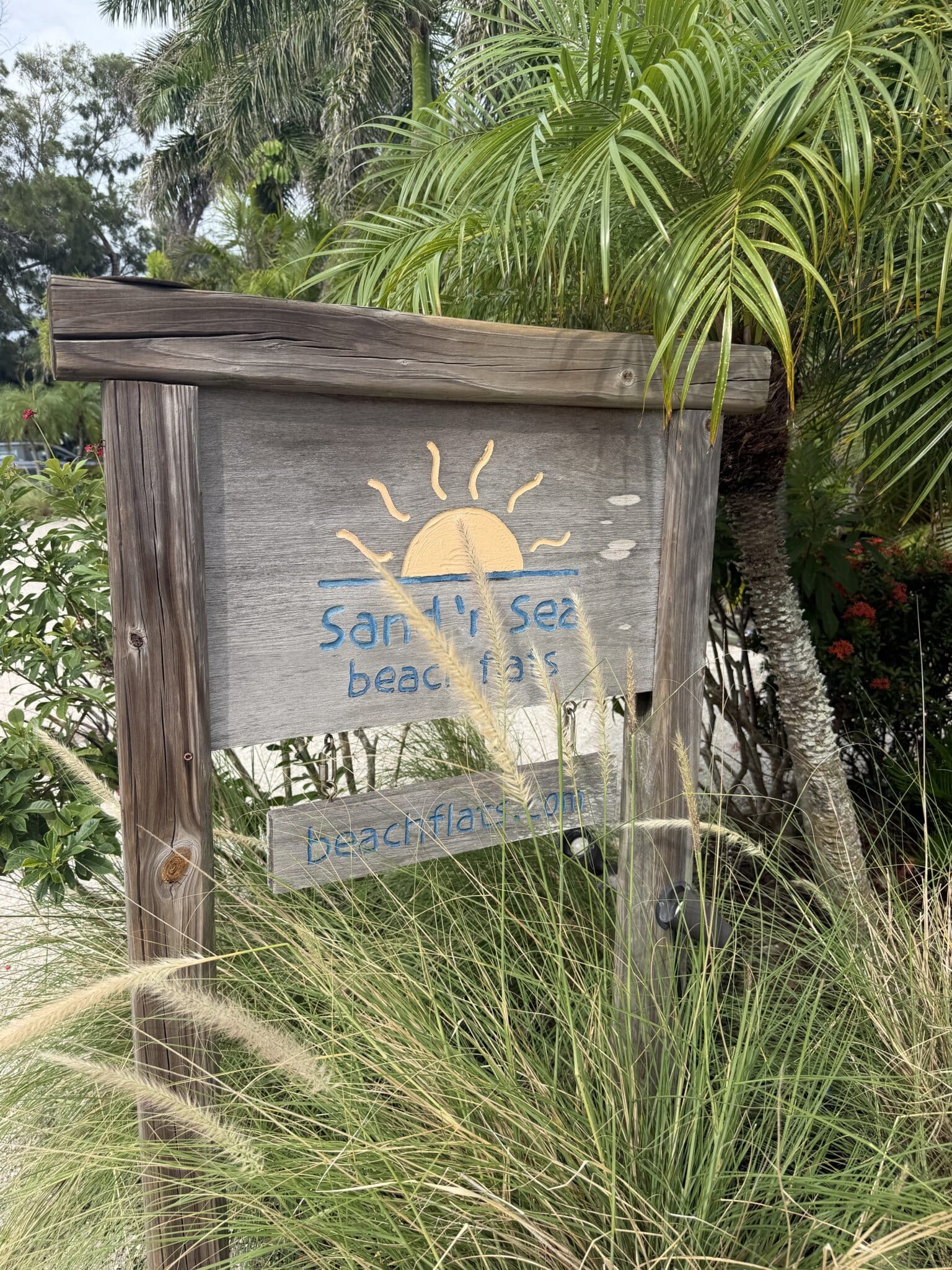 sign for Sand n Sea Beach Flats on Anna Maria Island