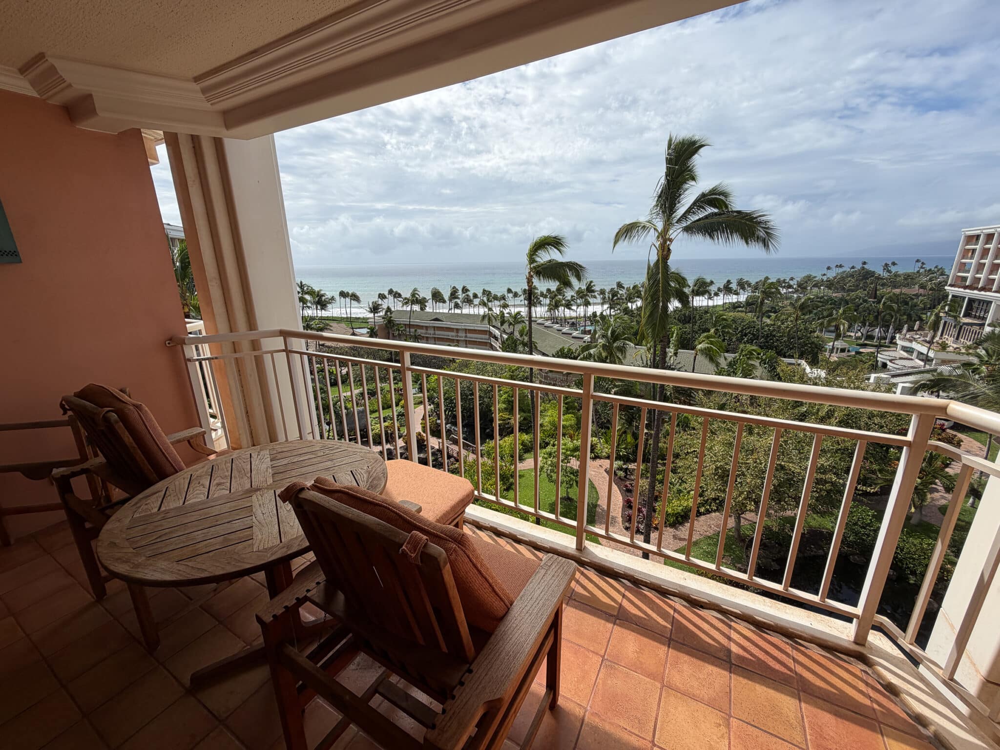 our oceanview balcony at Grand Wailea in Hawaii