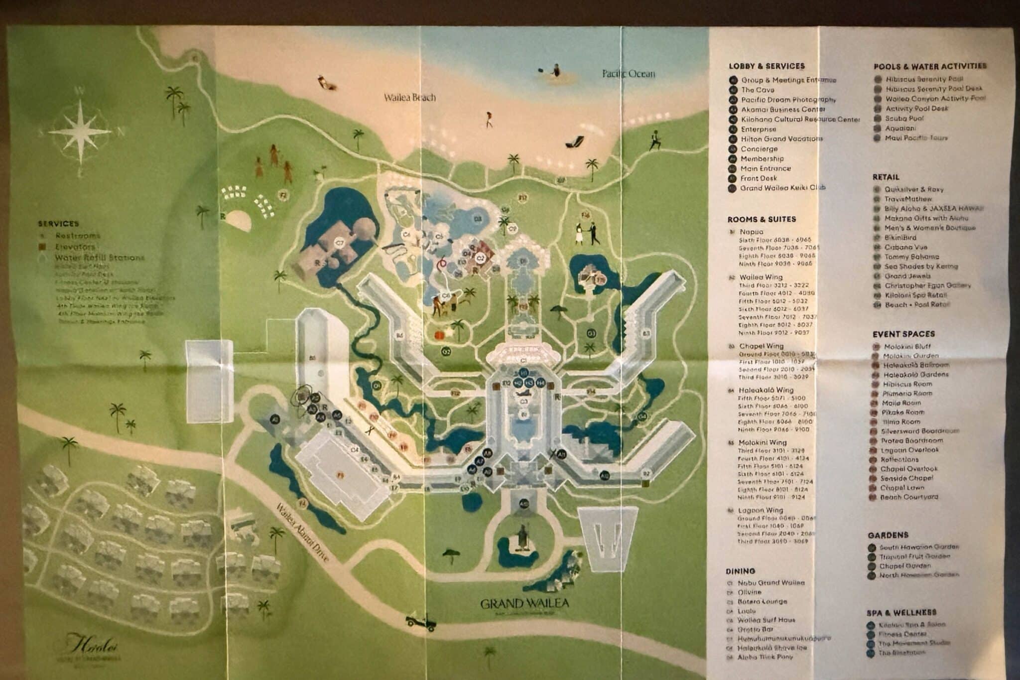 map of the grand wailea resort in maui